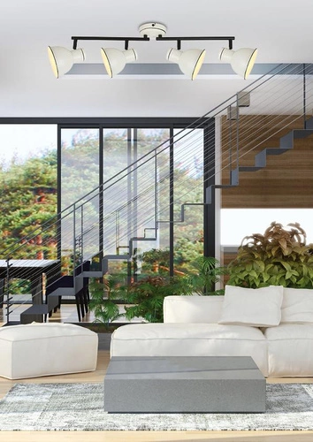 Stropní svítidlo Zumba moderní kovové 4 světla do obýváku a kuchyně bílé černé