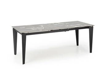Rozkládací jídelní stůl Asniki moderní černý mramor keramika kovové nohy 201x81 cm Intesi
