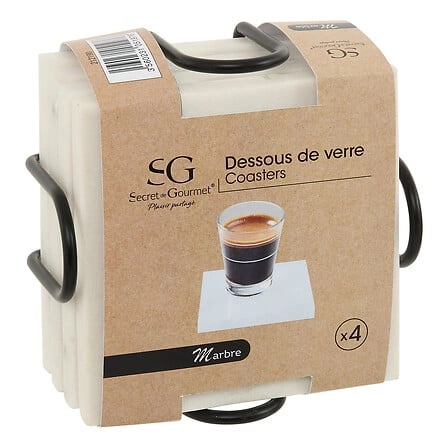 5five simply smart mramorové podložky pod hrnky bílý mramor dekorativní do kuchyně 4 ks