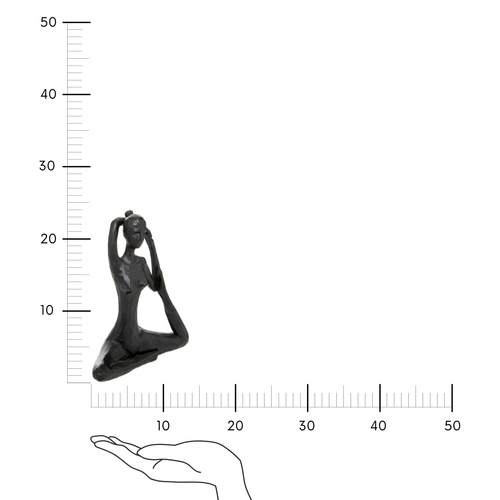 Dekorativní soška Yoga Atmosphera černá moderní do obýváku nebo ložnice 22 cm