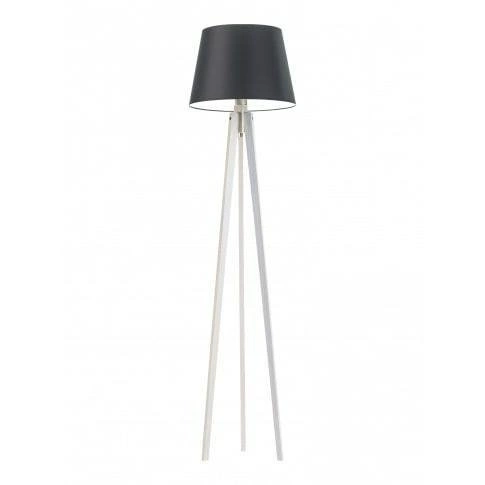 Stojací lampa do obýváku Curacao moderní černá s dřevěným stínidlem 158 cm Lysne