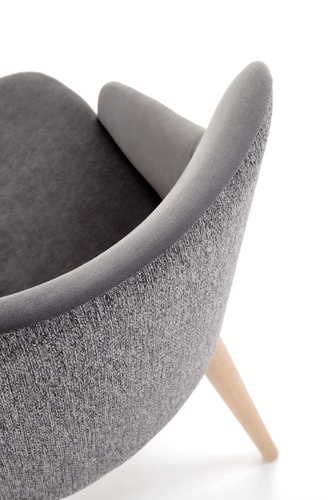 Otočná čalouněná jídelní židle s područkami Jurneya šedá skandinávský styl Intesi