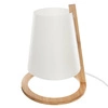 Noční lampa do ložnice Pita Atmosphera bílá bambusová moderní stolní lampa 26,5 cm