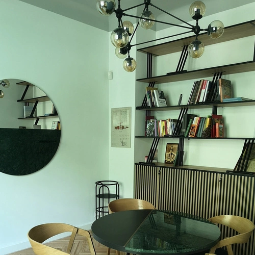 Závěsné svítidlo skleněná koule ASTRIFERO-10 černá 90 cm do obýváku a nad stůl