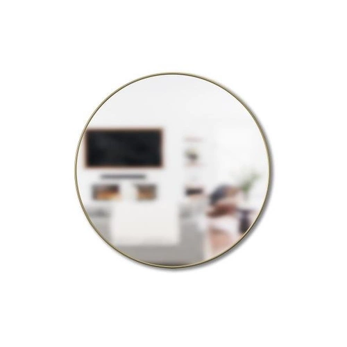 Kulaté závěsné zrcadlo Hubba 86 cm zlaté do předsíně a obýváku moderní Umbra