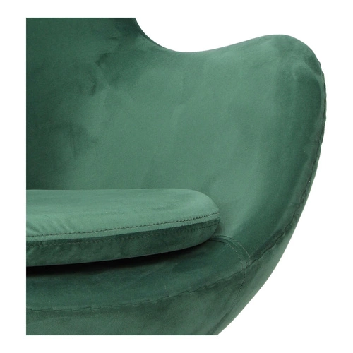 Velvet křeslo Egg zelený samet otočné s houpací funkcí do obýváku na zlaté noze