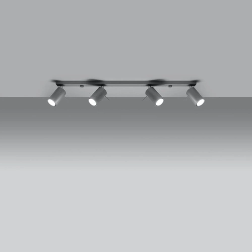 Stropní svítidlo RING 4L šedé moderní loftové kovové do obýváku, kuchyně a ložnice