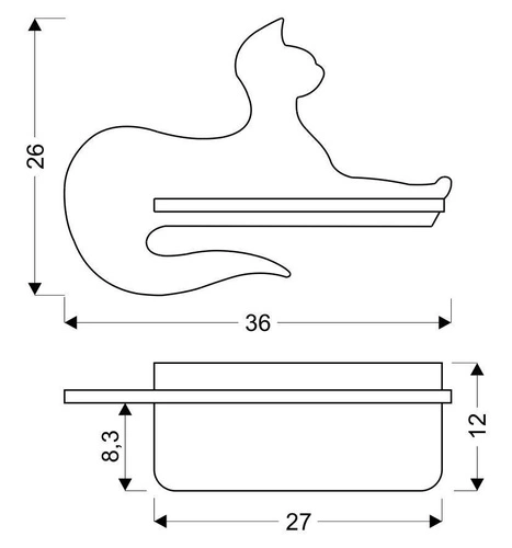 Dřevěné nástěnné LED světlo Cat černé, klasické dětské dekorativní 26 cm