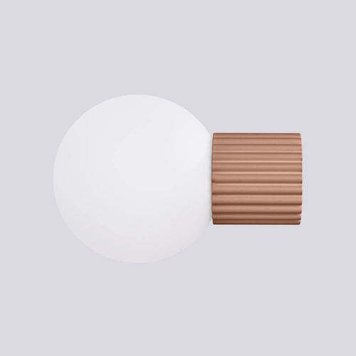 Moderní nástěnné svítidlo HALO mocca IP44 béžové do ložnice a obýváku hliník sklo