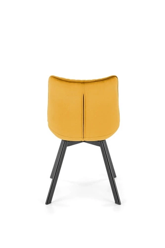 Otočná židle Veroniq čalouněná sametem hořčicová do jídelny a obývacího pokoje moderní