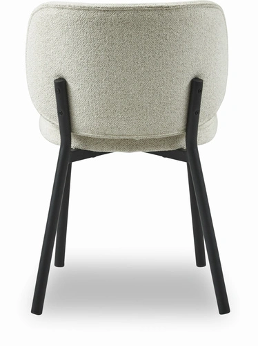 Čalouněná židle boucle Naws bílá do jídelny moderní na černých nohách