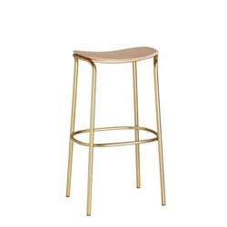 Moderní dřevěná barová stolička bez opěrky 75 cm do kuchyně na zlatých nohách SCAB Design