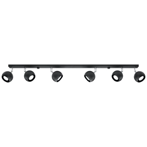 Stropní svítidlo černé Oculare 6L moderní kovové do obýváku kuchyně a jídelny Sollux