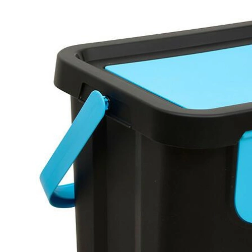 Sada 3 skládacích černých kuchyňských košů na tříděný odpad 24 l 