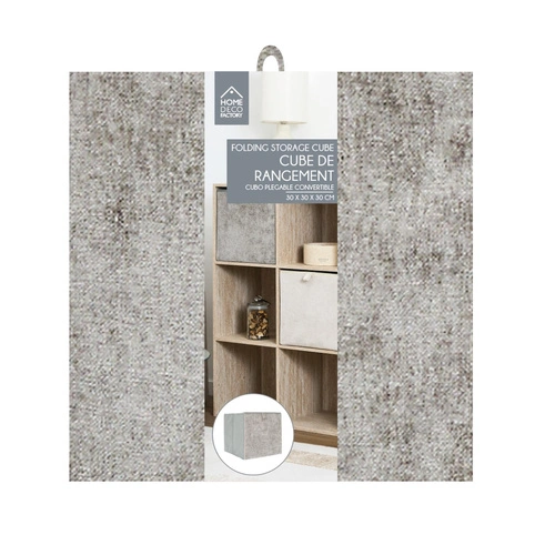 Látková krabice Emilia šedý melír 30x30 do regálu a šatny