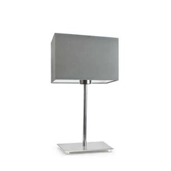 Noční lampička do ložnice AMALFI moderní se šedým stínidlem a chromovanou základnou LYSNE