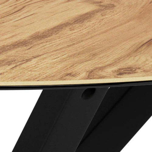 Jídelní kulatý stůl Heaven 119 cm moderní divoký dub/černá