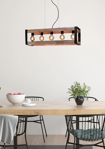 Závěsná lampa Varna černá 5x40W E27 stínidlo černé