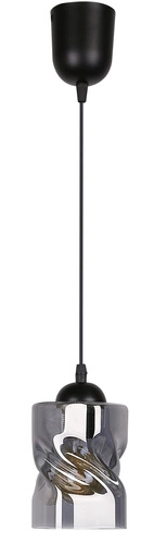 Závěsná lampa Felis černá 1x60W E27 kouřový difuzor