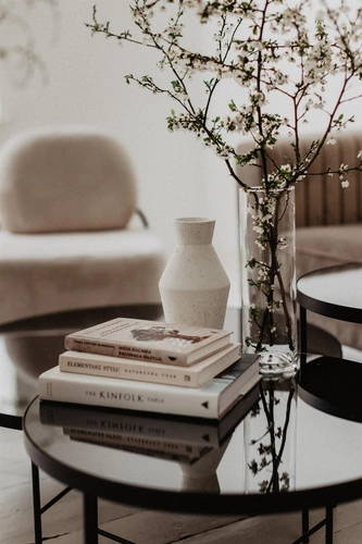 NORDIFRA Tre 600 kulatý konferenční stolek do obýváku moderní černý mramor 60 cm