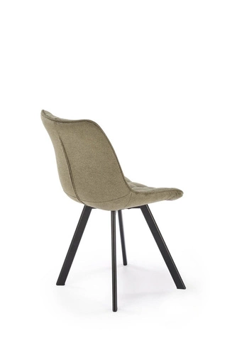 Čalouněná jídelní židle Giselda olivová, moderní s černými nohami do jídelny a obýváku