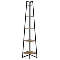 Rohová knihovna na knihy a dekorace Corner II industriální kovová s 5 policemi do obýváku Intesi