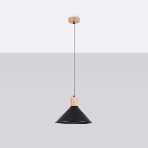 Závěsné svítidlo JAGA černé skandinávský ocelový do obýváku a nad stůl 30 cm SOLLUX