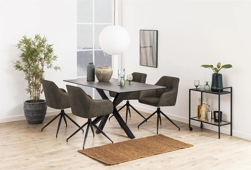 Otočená čalouněná židle Brenda Actona s područkami do obýváku hnědá moderní