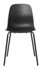 Moderní černá jídelní židle Whitby z plastu na kovových nohách