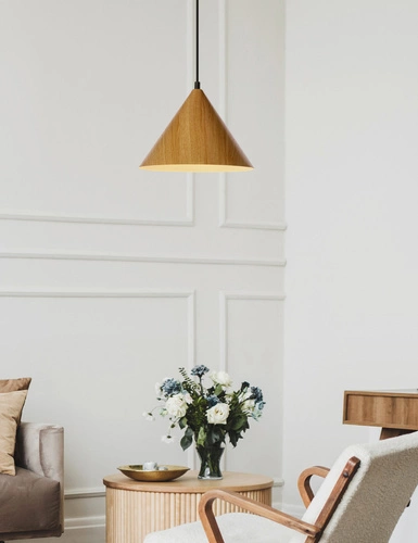 Závěsné svítidlo Dunca 25 moderní kovové bělený dub s nastavitelnou výškou do obýváku