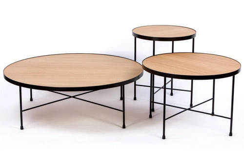 Kulatý dubový konferenční stolek 60 cm Tre NORDIFRA moderní do obýváku skandinávský