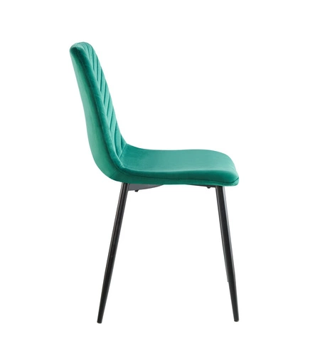 Čalouněná židle Herman Velvet zelená Intesi do jídelny a obýváku moderní na černých nohách
