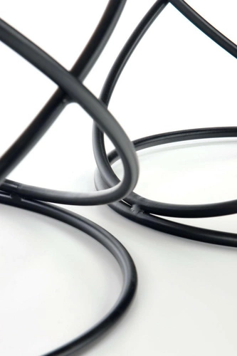 Sada 2 kulatých konferenčních stolků Chaletz bílý mramor moderní do obýváku 2v1