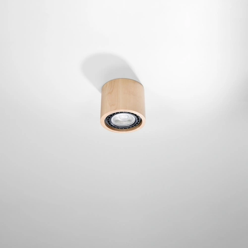 Stropní svítidlo BASIC 1 skandinávský dřevěný do obýváku a kuchyně SOLLUX 14x14 cm