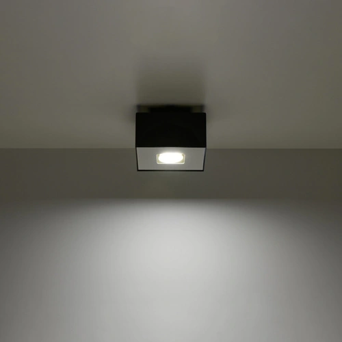 Černý čtvercový stropní svítidlo MONO 1 moderní kovové do kuchyně, obýváku a ložnice Sollux