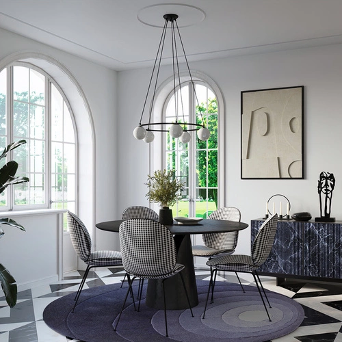 Moderní černý lustr YOLI 3 koule do obýváku a jídelny kovové stropní svítidlo