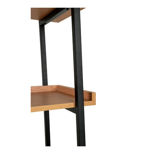 Knihovna do obýváku Sakai industriální kovová 185 cm černý jasan Intesi