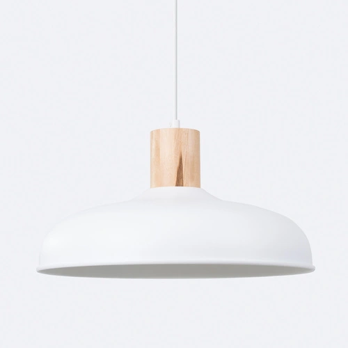 Závěsné svítidlo INDY bílá skandinávský ocelový nad jídelní stůl a do obýváku 38 cm