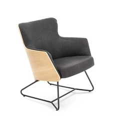 Křeslo do obýváku Calderon čalouněné na lyžinách šedý dub moderní industriální Intesi