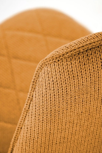 Čalouněná jídelní židle Fenri hořčicová moderní prošívaná s černými nohami Intesi