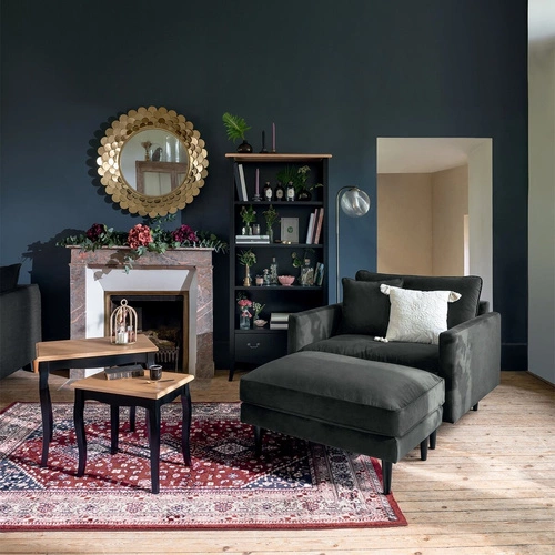 Atmosphera Night moderní stříbrná stojací lampa se skleněným stínidlem do obýváku