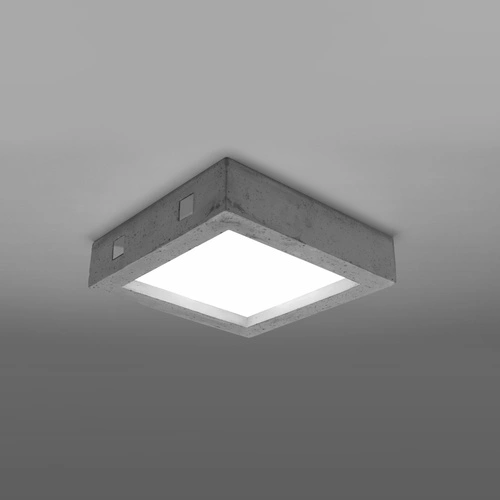 Stropní LED svítidlo RIZA čtvercové betonové šedé 33 cm moderní do obýváku SOLLUX