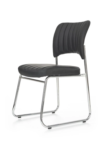 Kancelářská židle Rapid černá čalouněná ekokůže retro na kovových nohách do čekárny Intesi