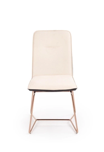 Čalouněná jídelní židle Lirena krémová se zlatými nohami moderní Intesi