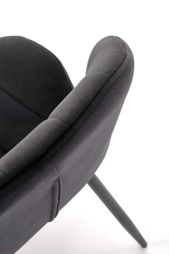 Čalouněná sametová židle Griviza černá do jídelny a obývacího pokoje moderní Intesi
