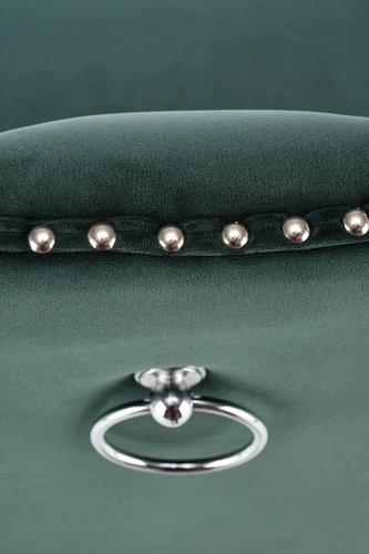 Čalouněná sametová jídelní židle Charlotte Intesi zelená moderní s dřevěnými nohami