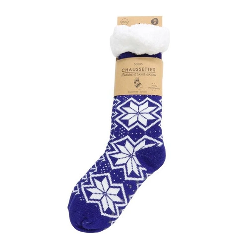 Intesi zimní protiskluzové ponožky modré boho na doma velikost 36-41