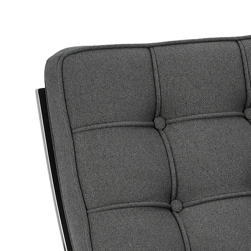 Relaxační křeslo BA1 inspirované Barcelona do obýváku glamour látka antracit chrom