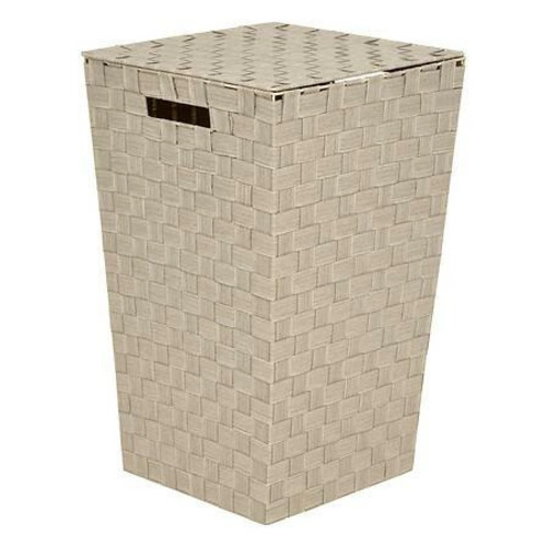 Moderní béžový prádelní koš s víkem a úchyty do koupelny 5five simply smart