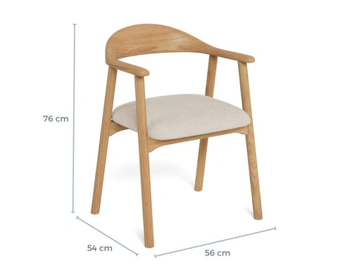 Jídelní židle Addi Actona skandinávská béžová dubová s područkami